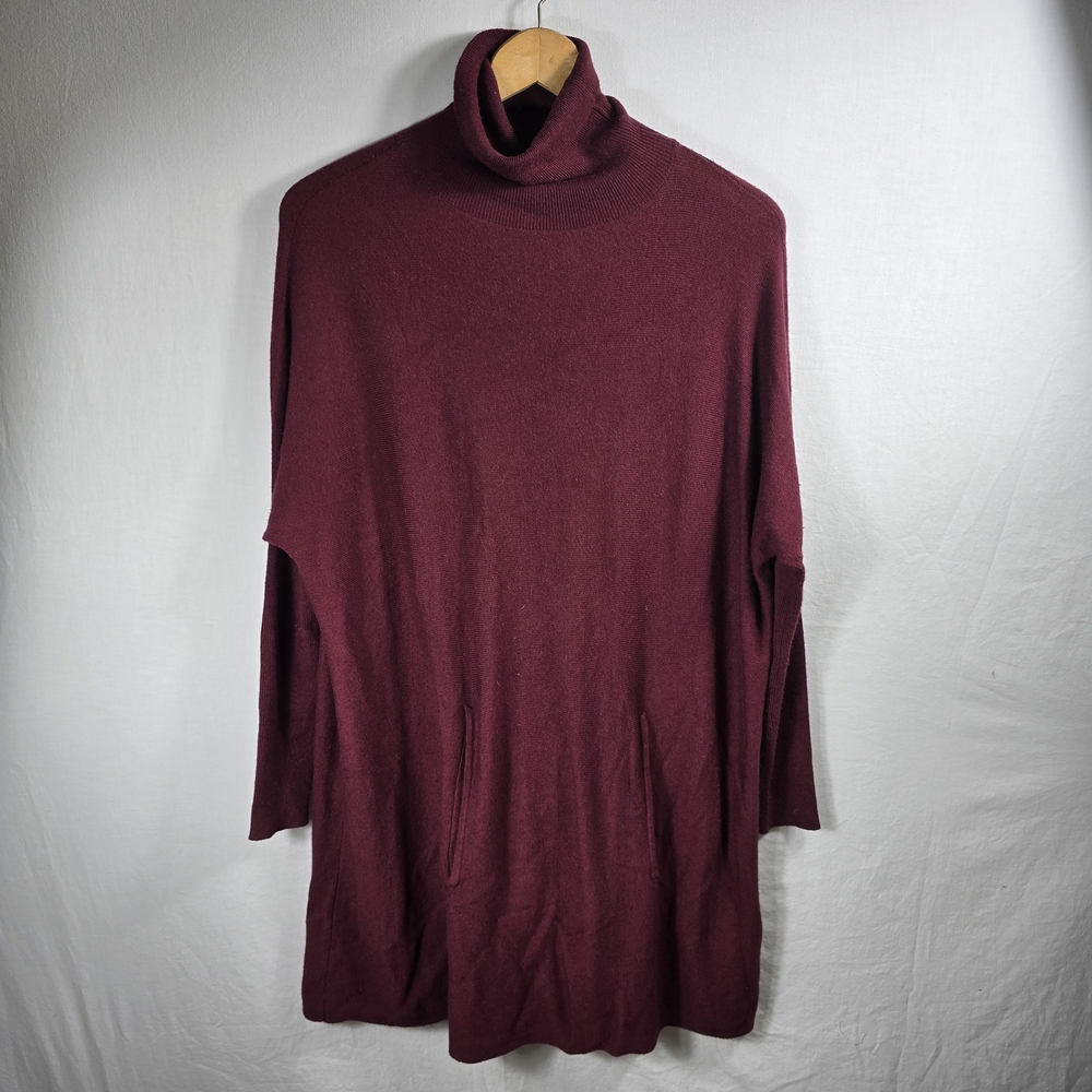 Soft Surroundings Women's Small Burgundy Turtleneck Sweater Wool Angora Hair